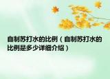 自制蘇打水的比例（自制蘇打水的比例是多少詳細(xì)介紹）