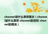 channel是什么意思英文（channel是什么意思 channel的音標(biāo) channel的用法）