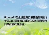 iPhone12怎么設(shè)置戴口罩的面部識(shí)別（蘋(píng)果13口罩面部識(shí)別怎么設(shè)置 面部識(shí)別口罩在哪設(shè)置介紹）