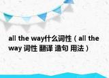 all the way什么詞性（all the way 詞性 翻譯 造句 用法）