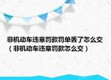 非機動車違章罰款罰單丟了怎么交（非機動車違章罰款怎么交）