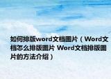 如何排版word文檔圖片（Word文檔怎么排版圖片 Word文檔排版圖片的方法介紹）