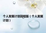 個人發(fā)展計劃簡短版（個人發(fā)展計劃）