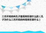 三月不知肉味孔子是用來形容什么的（孔子為什么三月不知肉味用來形容什么）