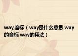 way,音標(biāo)（way是什么意思 way的音標(biāo) way的用法）