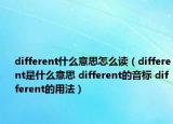 different什么意思怎么讀（different是什么意思 different的音標(biāo) different的用法）