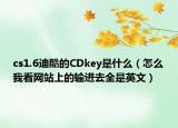 cs1.6迪酷的CDkey是什么（怎么我看網(wǎng)站上的輸進(jìn)去全是英文）