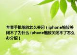 蘋果手機縮放怎么關(guān)閉（iphone縮放關(guān)閉不了為什么 iphone縮放關(guān)閉不了怎么辦介紹）