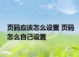 頁碼應該怎么設置 頁碼怎么自己設置