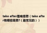 take after是啥意思（take after有哪些意思?（最常見的））