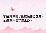 qq空間中毒了亂發(fā)東西怎么辦（qq空間中毒了怎么辦）