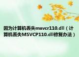 因?yàn)橛?jì)算機(jī)丟失msvcr110.dll（計(jì)算機(jī)丟失MSVCP110.dll修復(fù)辦法）