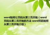 word如何讓頁(yè)碼從第三頁(yè)開(kāi)始（word頁(yè)碼從第三頁(yè)開(kāi)始的方法 word頁(yè)碼如何從第三頁(yè)開(kāi)始介紹）