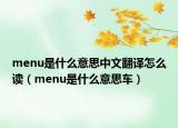 menu是什么意思中文翻譯怎么讀（menu是什么意思車）