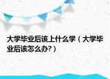 大學畢業(yè)后該上什么學（大學畢業(yè)后該怎么辦?）