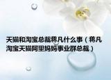 天貓和淘寶總裁蔣凡什么事（蔣凡 淘寶天貓阿里媽媽事業(yè)群總裁）