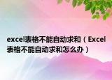 excel表格不能自動(dòng)求和（Excel表格不能自動(dòng)求和怎么辦）
