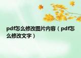 pdf怎么修改圖片內(nèi)容（pdf怎么修改文字）