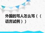 外國的罵人怎么罵（（語言試?yán)? /></span></a>
                        <h2><a href=