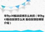 華為p30振動反饋怎么關閉（華為gt3振動反饋怎么關 振動反饋在哪里介紹）