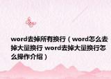 word去掉所有換行（word怎么去掉大量換行 word去掉大量換行怎么操作介紹）