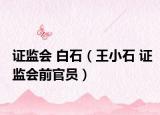 證監(jiān)會(huì) 白石（王小石 證監(jiān)會(huì)前官員）