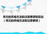 吊蘭的養(yǎng)殖方法和注意事項(xiàng)和禁忌（吊蘭的養(yǎng)殖方法和注意事項(xiàng)）