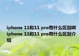 iphone 11和11 pro有什么區(qū)別啊 iphone 11和11 pro有什么區(qū)別介紹