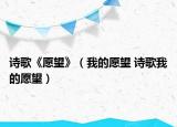 詩歌《愿望》（我的愿望 詩歌我的愿望）