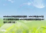 window10電腦截圖快捷鍵（win10電腦ctrl加什么是截圖快捷鍵 win10電腦截圖快捷鍵是ctrl加什么鍵介紹）