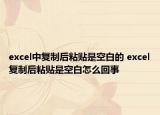 excel中復(fù)制后粘貼是空白的 excel復(fù)制后粘貼是空白怎么回事