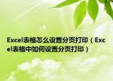 Excel表格怎么設(shè)置分頁打印（Excel表格中如何設(shè)置分頁打?。? /></span></a>
                        <h2><a href=