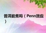 普洱能煮嗎（Penn效應(yīng)）