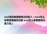 soul如何查看隱身訪問的人（soul怎么免費查看被擋訪客 soul怎么查看隱身訪客介紹）