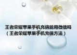 王者榮耀蘋果手機充值能用微信嗎（王者榮耀蘋果手機充值方法）