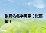 張嘉佑名字寓意（張嘉佑）
