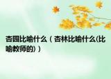 杏園比喻什么（杏林比喻什么(比喻教師的)）