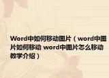 Word中如何移動(dòng)圖片（word中圖片如何移動(dòng) word中圖片怎么移動(dòng)教學(xué)介紹）