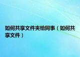 如何共享文件夾給同事（如何共享文件）