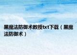 黑魔法防御術(shù)教授txt下載（黑魔法防御術(shù)）