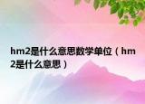 hm2是什么意思數(shù)學單位（hm2是什么意思）