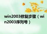 win2003修復(fù)步驟（win2003序列號）