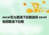 excel怎么取消下拉框選項 excel如何取消下拉框