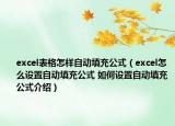excel表格怎樣自動填充公式（excel怎么設(shè)置自動填充公式 如何設(shè)置自動填充公式介紹）