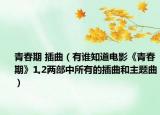 青春期 插曲（有誰(shuí)知道電影《青春期》1,2兩部中所有的插曲和主題曲）