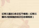 幻想三國(guó)志2赤靈石干嘛用（幻想三國(guó)志2續(xù)緣篇的綠靈石在哪找到）