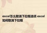 excel怎么取消下拉框選項(xiàng) excel如何取消下拉框