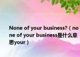 None of your business?（none of your business是什么意思your）