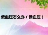 低血壓怎么辦（低血壓）