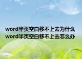 word半頁空白移不上去為什么 word半頁空白移不上去怎么辦